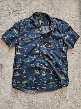 Forever 21 Mens medium navy disco shirt